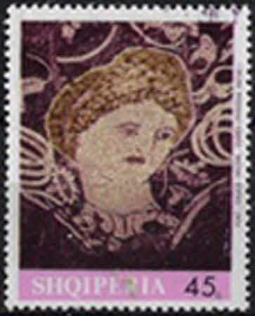 Frauenkopf. Mosaik von Durrës – 45 Q
