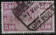 Geflügeltes Rad und Schild. Wertangabe im Rechteck, 1. Auflage. – 5,00 Fr