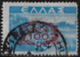 Fluss Acheloos („Acheloos-Fluss“) mit einem roten Aufdruck. – 100/10 Dr