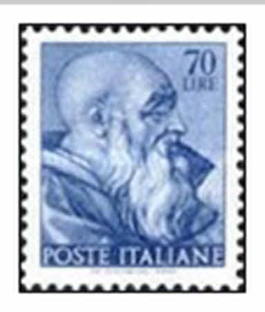 Kopf des Propheten Zacharias, Sixtinische Kapelle, Werk von Michelangelo Buonarroti (1475–1564), Bildhauer, Maler, Architekt und Dichter. 70 L