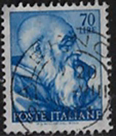 Kopf des Propheten Zacharias, Sixtinische Kapelle, Werk von Michelangelo Buonarroti (1475–1564), Bildhauer, Maler, Architekt und Dichter. 70 L