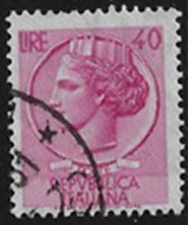 Antike Münze aus Syrakus, „Turreted Italy“, 40 L