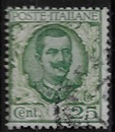 Bildnis von König Vittorio Emanuele III. (1869–1947) mit floralen Ornamenten. – 25 C