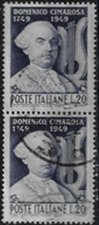 Porträt von Domenico Cimarosa mit der Leier (1749–1801), Komponist. – 20 L