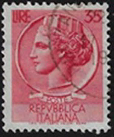 Antike Münze aus Syrakus, „Turmbewehrtes Italien“, 35 L