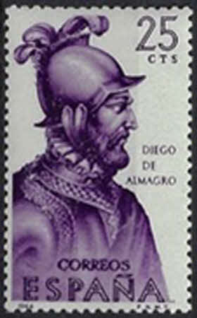 Diego de Almagro im Profil mit Helm -25 Cents