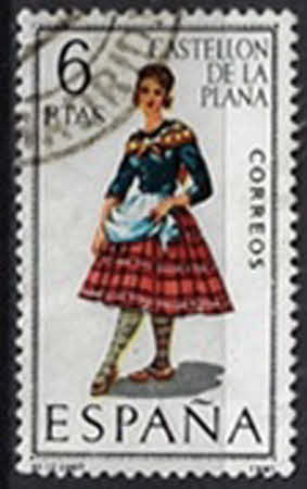 Regionale Tracht aus der Provinz Castellón de la Plana (Autonome Gemeinschaft Valencia). –6 Pta