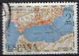 Eine geodätische Karte der Straße von Gibraltar (Verbindung zwischen Spanien, Marokko und Algerien mit Triangulationsnetzen). – 2 Pta