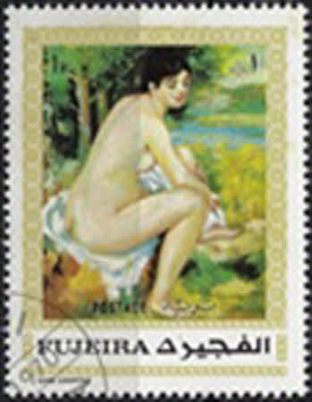 Ein Gemälde eines sitzenden weiblichen Akts nach Pierre-Auguste Renoir (1841–1919) – 1 R